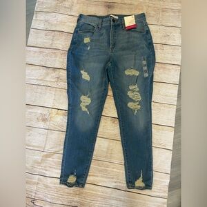 SO Women's High Rise Blue Jeggings